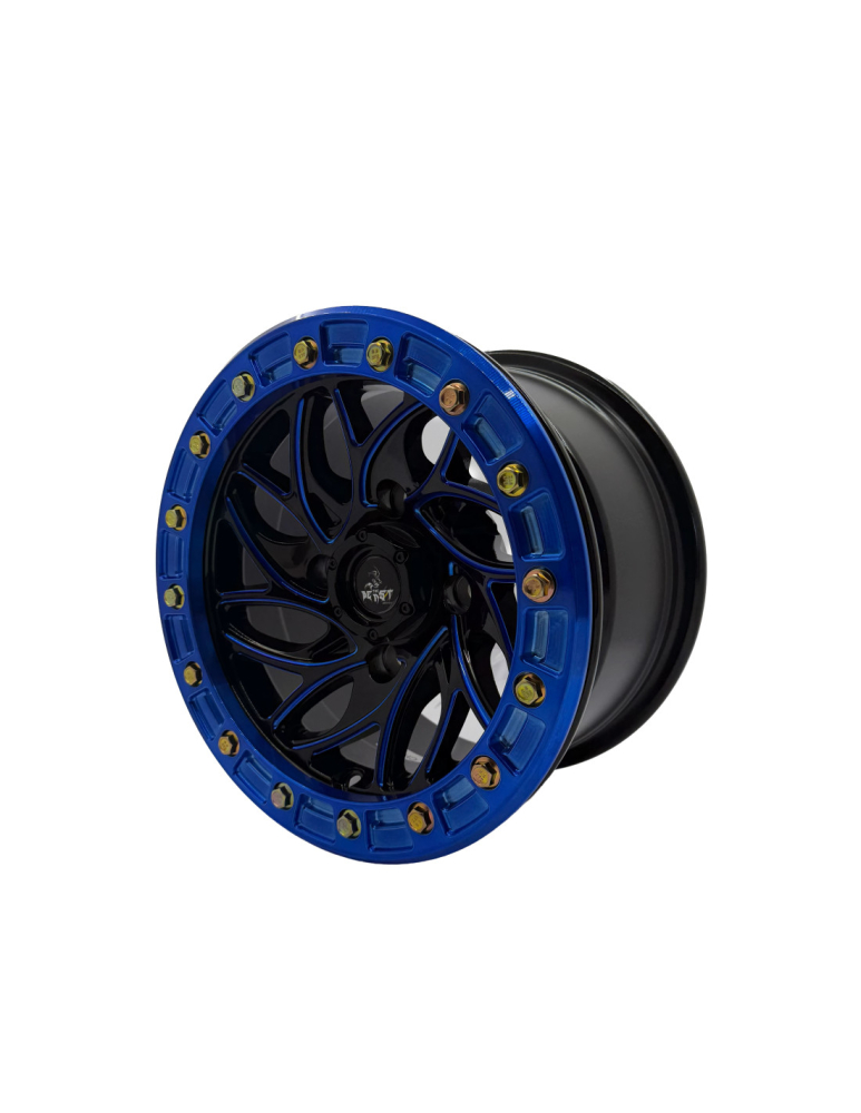 JANTA ATV CU BEADLOCK 4/110 12X7 - CFMOTO / YAMAHA / SUZUKI - NEGRU CU ALBASTRU [2]