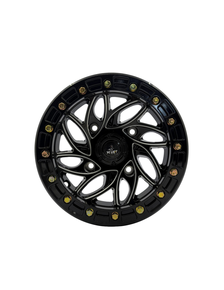 JANTA ATV CU BEADLOCK 4/137 12X7 - CAN-AM RENEGADE / OUTLANDER - NEGRU CU ARGINTIU [3]
