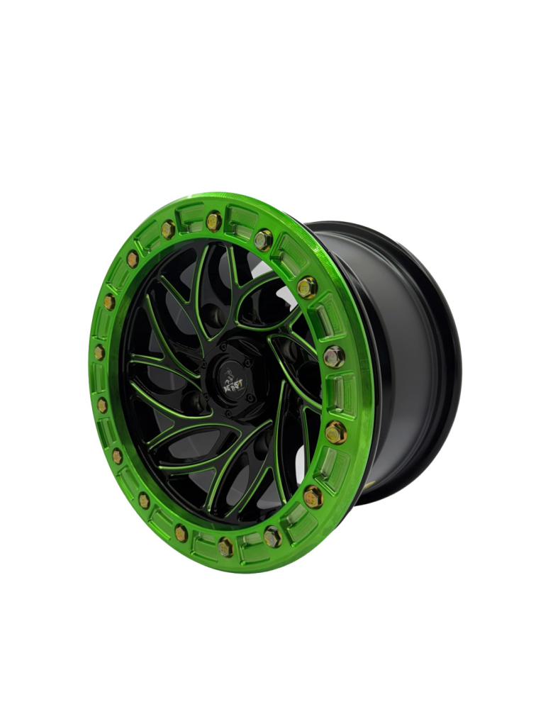 JANTA ATV CU BEADLOCK 4/137 12X7 - CAN-AM RENEGADE / OUTLANDER - NEGRU CU VERDE [2]