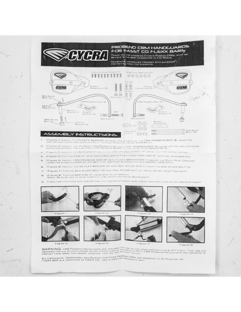 KIT HANDGUARD ROSU CYCRA CU PRINDERE PENTRU GHIDON FLEXX [6]
