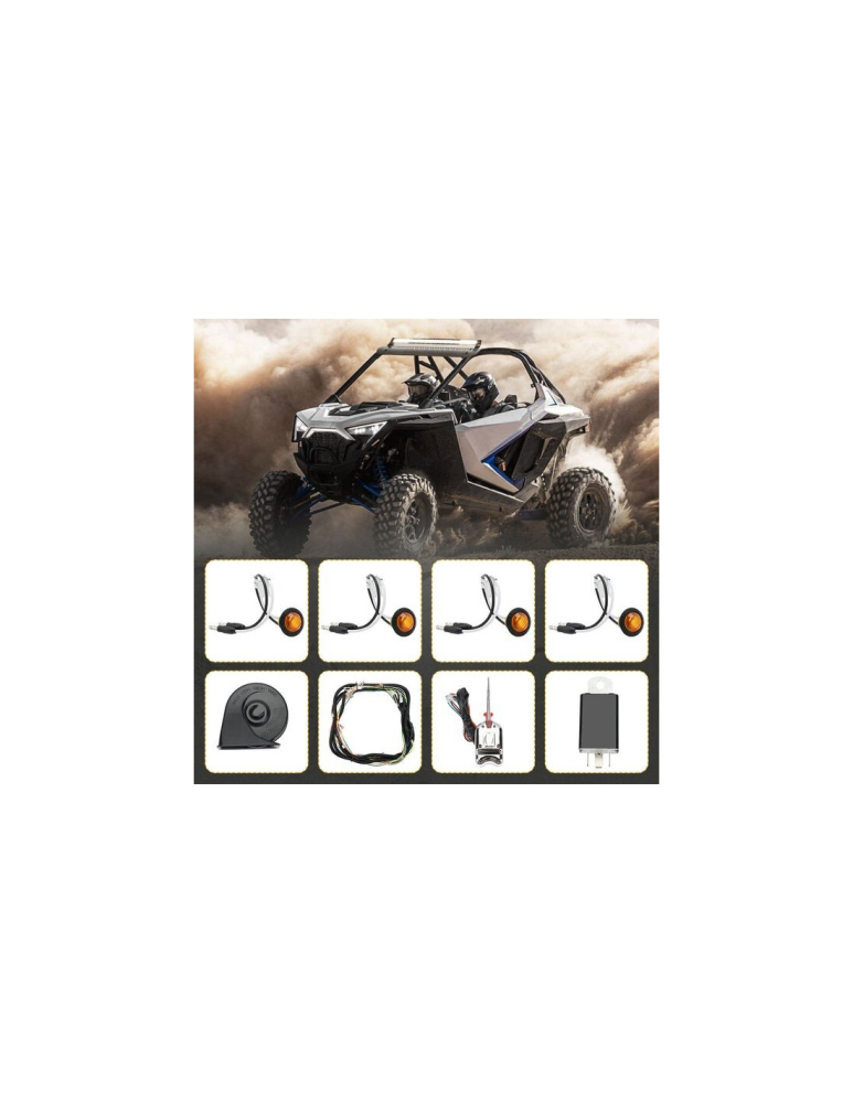 KIT SEMNALIZARE UNIVERSAL SSV / UTV Can-Am, Polaris, CFMOTO (cu maneta, NU cu buton) [2]