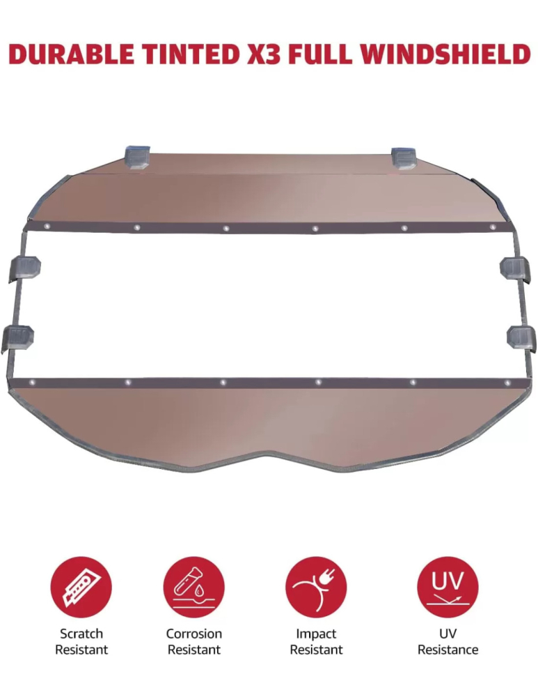 PARBRIZ INTEGRAL DIN 3 BUCATI - CAN-AM MAVERICK X3 - nu este compatibil cu intrusion bar [2]