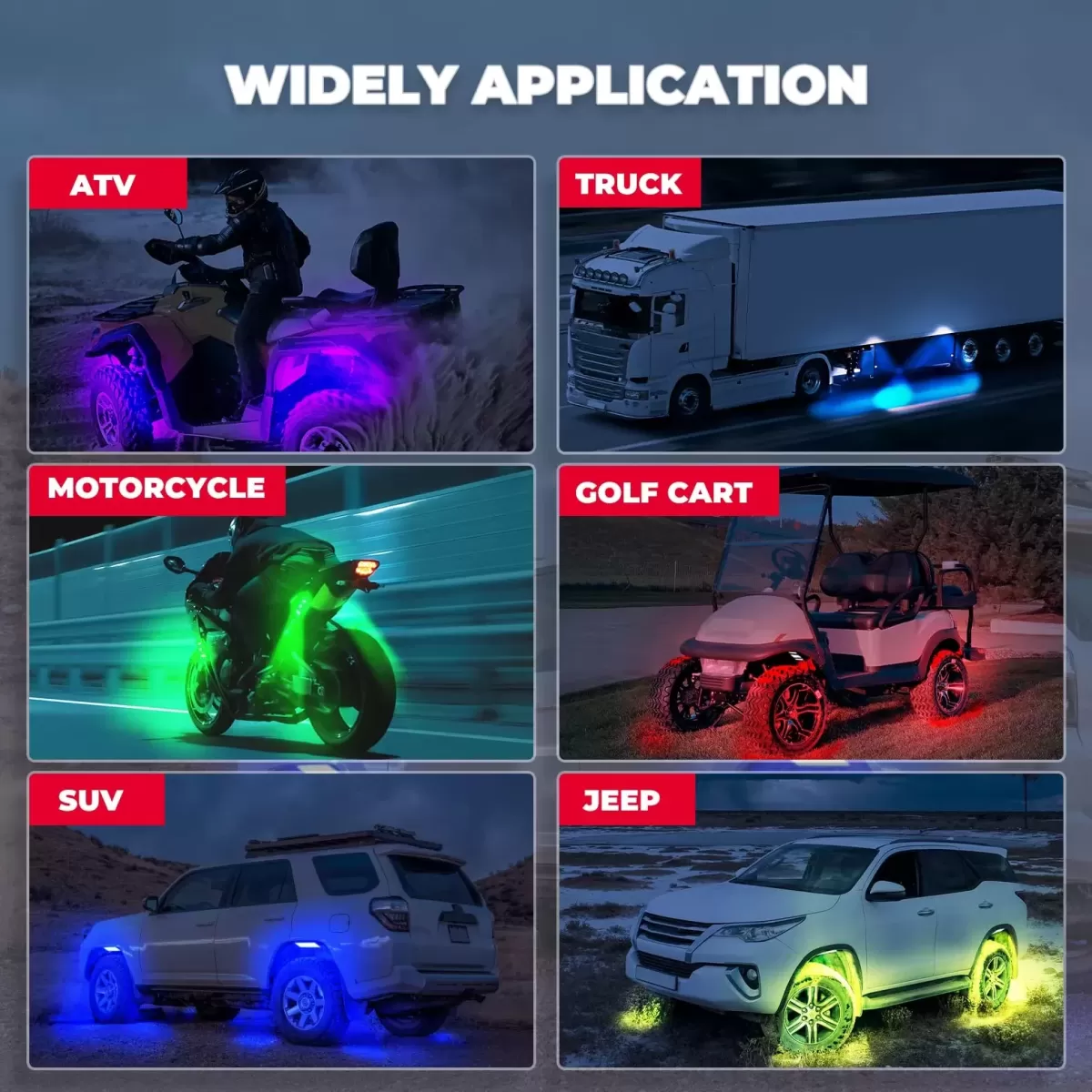 Rock Lights RGB pentru SSV / UTV / ATV / Jeep - 6 BUC [6]