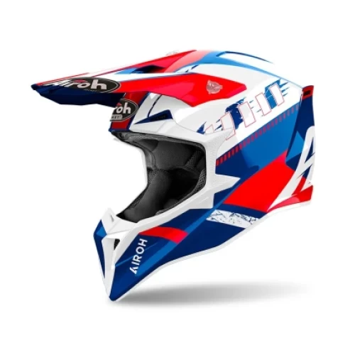 Casca Moto AIROH Wraaap Feel – Albastru/Rosu Lucios