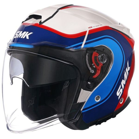 ECHIPAMENTE - CASCA SCUTER OPEN FACE SMK ALB / ALBASTRU XS