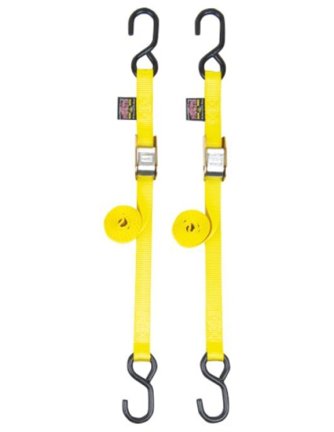 ACCESORII MOTO - CHINGI PRINDERE MOTOCICLETA PE REMORCA (CU CATARAMA) 25.4MM x 168CM GALBENE - POWERTYE