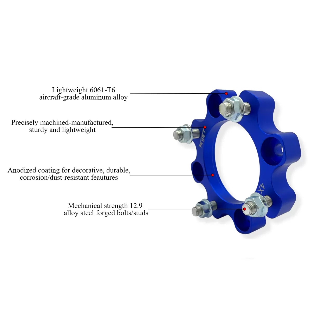 DISTANTIERE ROTI ATV 4/110 40MM ALBASTRU – CFMOTO / YAMAHA / SUZUKI (PREZON M10x1.25) [1]