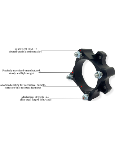 DISTANTIERE ROTI ATV 4/136 50MM NEGRU CAN-AM / BOMBARDIER THE BEAST [3]