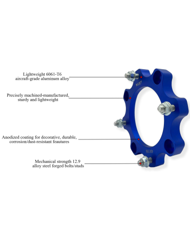 DISTANTIERE ROTI ATV 4/156 45MM BLUE - POLARIS (PREZON M10x1.25) [1]