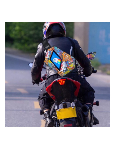 GEANTA MOTO CU ECRAN LED SI BLUETOOTH - DEVIL EYES - MULTICOLOR - MOTOCICLETA / ATV [1]