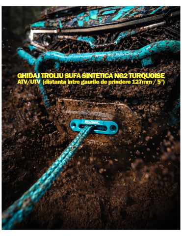 TROLII ATV UTV - GHIDAJ TROLIU SUFA SINTETICA NG2 TURQUOISE ATV/UTV (distanta intre gaurile de prindere 127mm / 5")