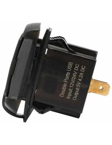 INCARCATOR USB 5V 4.2A CU VOLTMETRU DIGITAL (DUBLU, CU LED ALBASTRU) [2]