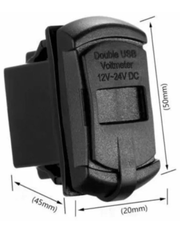 INCARCATOR USB 5V 4.2A CU VOLTMETRU DIGITAL (DUBLU, CU LED ALBASTRU) [1]
