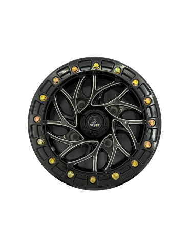 JANTA ATV CU BEADLOCK 4/137 12X7 - CAN-AM RENEGADE / OUTLANDER - NEGRU CU ARGINTIU [3]