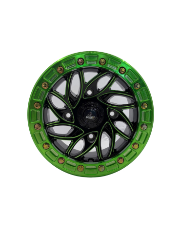 JANTA ATV CU BEADLOCK 4/137 12X7 - CAN-AM RENEGADE / OUTLANDER - NEGRU CU VERDE [2]