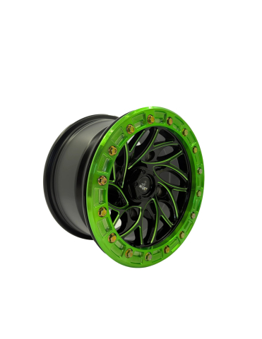 JANTA ATV CU BEADLOCK 4/137 12X7 - CAN-AM RENEGADE / OUTLANDER - NEGRU CU VERDE [0]