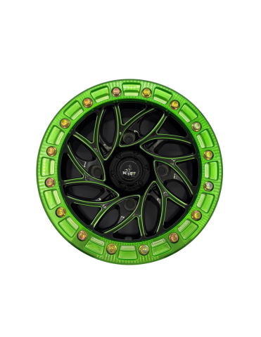 JANTA ATV CU BEADLOCK 4/137 12X7 - CAN-AM RENEGADE / OUTLANDER - NEGRU CU VERDE [3]