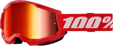 Ochelari Moto 100% Strata 2 Roșu – Lentilă Roșie