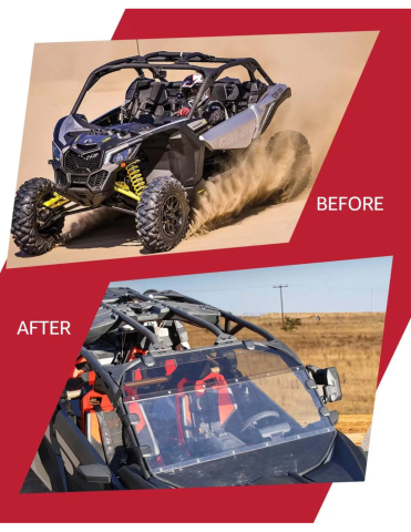 PARBRIZ INTEGRAL DIN 3 BUCATI - CAN-AM MAVERICK X3 - nu este compatibil cu intrusion bar [2]