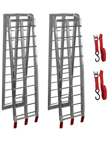 RAMPE ATV UTV MOTO - RAMPE PLIABILE ALUMINIU (2 BUC) ATV / MOTO, MODEL GRILAJ, 226x30.5 CM, INCARCARE MAX 680 KG
