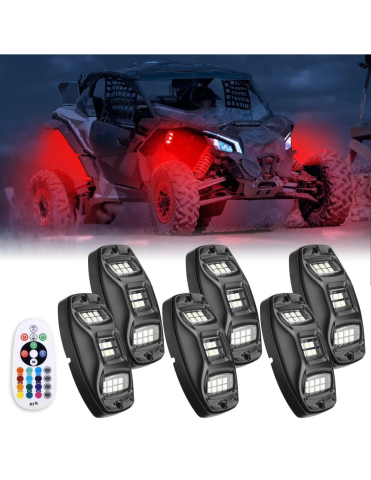 ACCESORII - ROCK LIGHTS RGB PENTRU SSV / UTV / ATV / JEEP - 8 BUC