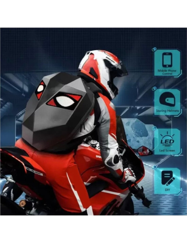 RUCSAC RIGID CU ECRAN LED SI BLUETOOTH - DEVIL EYES 36x18x48 cm - MULTICOLOR - MOTOCICLETA / ATV / BICICLETA / TROTINETA [2]