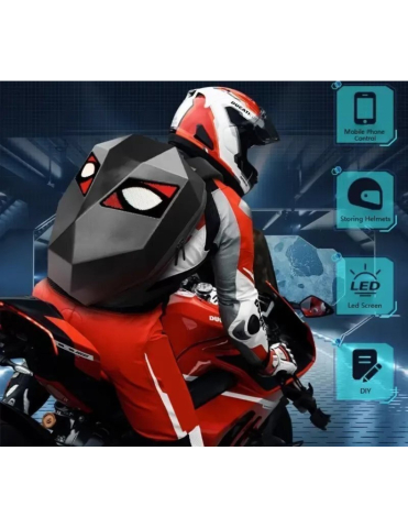 RUCSAC RIGID CU ECRAN LED SI BLUETOOTH - DEVIL EYES - MULTICOLOR - MOTOCICLETA / ATV / BICICLETA / TROTINETA [3]