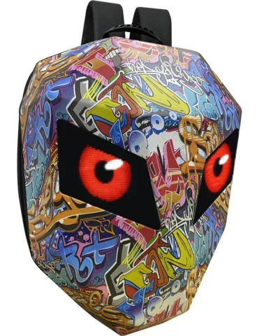 RUCSAC RIGID CU ECRAN LED SI BLUETOOTH - DEVIL EYES - MULTICOLOR - MOTOCICLETA / ATV / BICICLETA / TROTINETA [1]