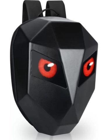 ACCESORII - RUCSAC RIGID CU ECRAN LED SI BLUETOOTH - DEVIL EYES - NEGRU - BICICLETA / TROTINETA
