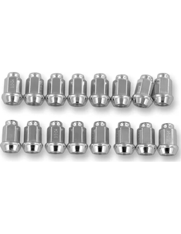 PIESE - SET PIULITE JANTA ARGINTII 3/8-24 (SET 16 BUC) - ptr cheie 14mm