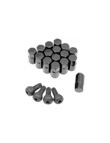 PIESE - SET PIULITE JANTA NEGRE 3/8 (SET 16 BUC) + 4 VALVE