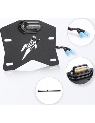 ACCESORII - SUPORT CU LED PRINDERE NUMAR INMATRICULARE SSV / UTV NEGRU THE BEAST