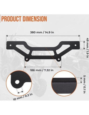 PIESE - SUPORT MONTARE BARA LED (PE AMORTIZOARE) SSV CAN-AM MAVERICK X3 NEGRU THE BEAST