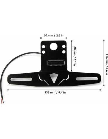 ACCESORII - SUPORT NUMAR INMATRICULARE CU LED DIN ALUMINIU ATV / UTV NEGRU THE BEAST