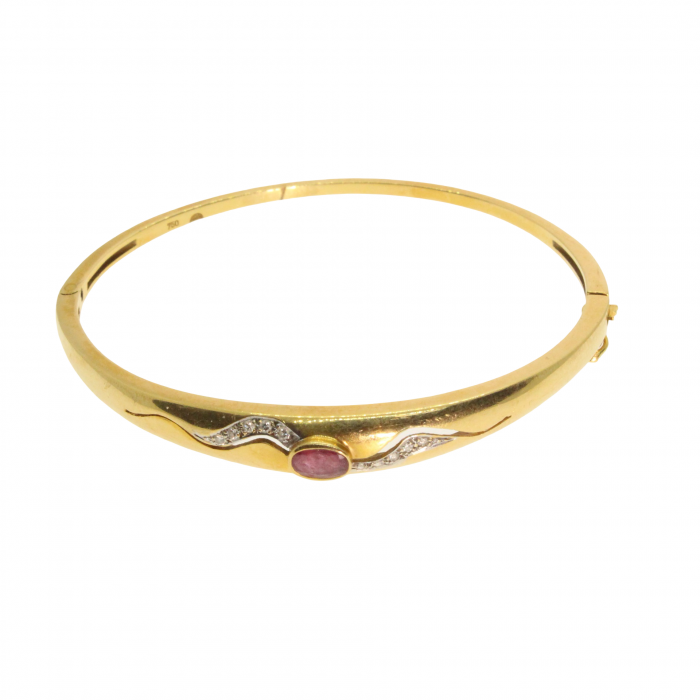 Bratara aur galben 18K rubin si diamante [1]