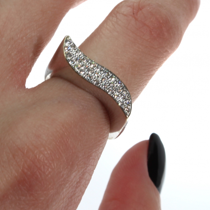 Inel aur alb 18K diamante [2]