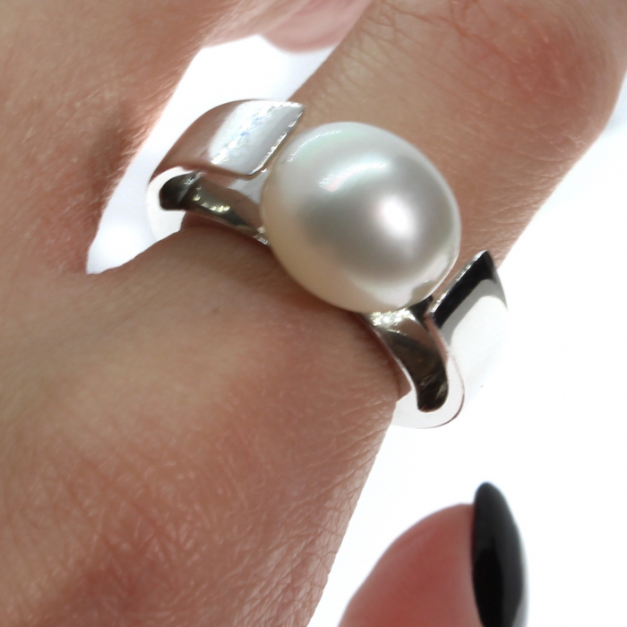 Inel aur alb 18K Perla [2]