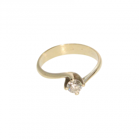 Inele - Inel aur alb 18K cu diamant