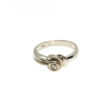 Inele - Inel aur alb 18K cu diamant