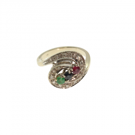 Inele - Inel aur alb 18K diamante