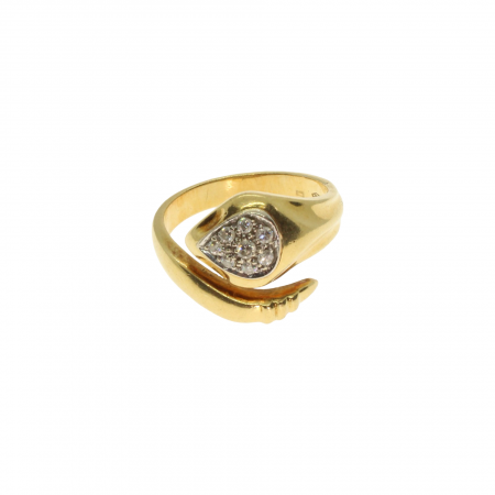 Inele - Inel aur galben 18K cu diamante