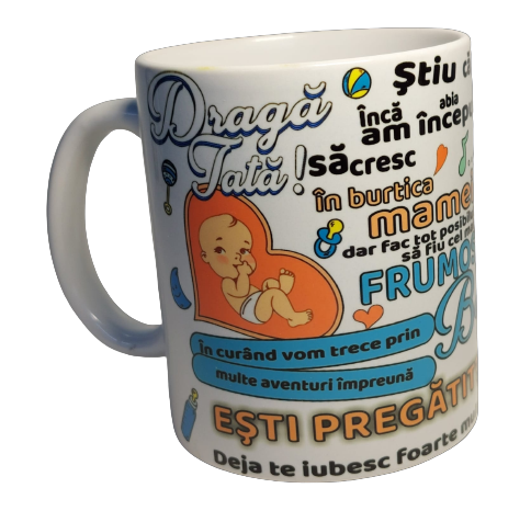 Cană albă cu mesaj pentru viitor tătic  [1]