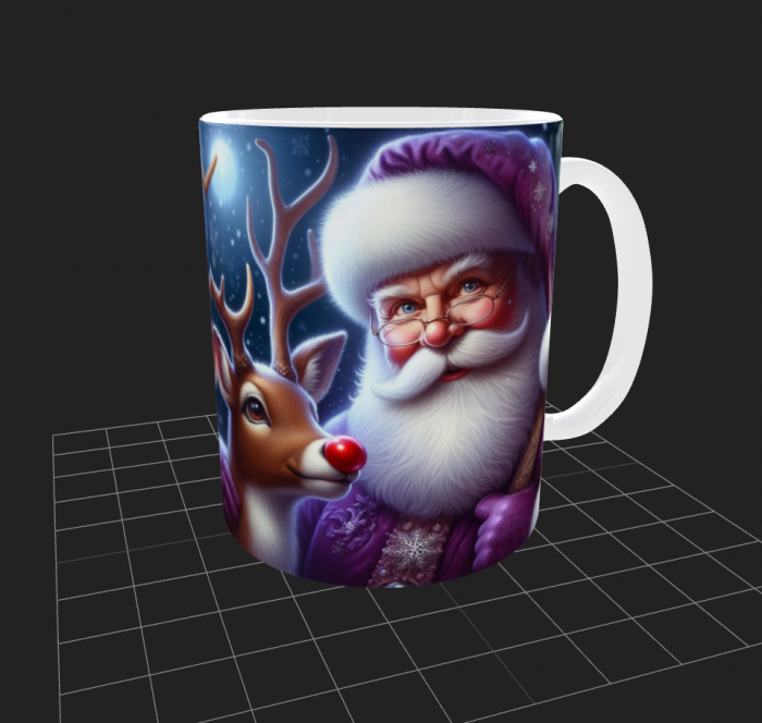 Cana de Craciun cu Mos Craciun si Ren [1]