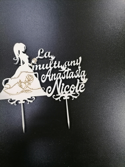 Topper prințesa cu scris - la mulți ani  si nume [1]