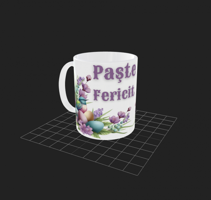 Cană albă cu mesaj de Paște [1]