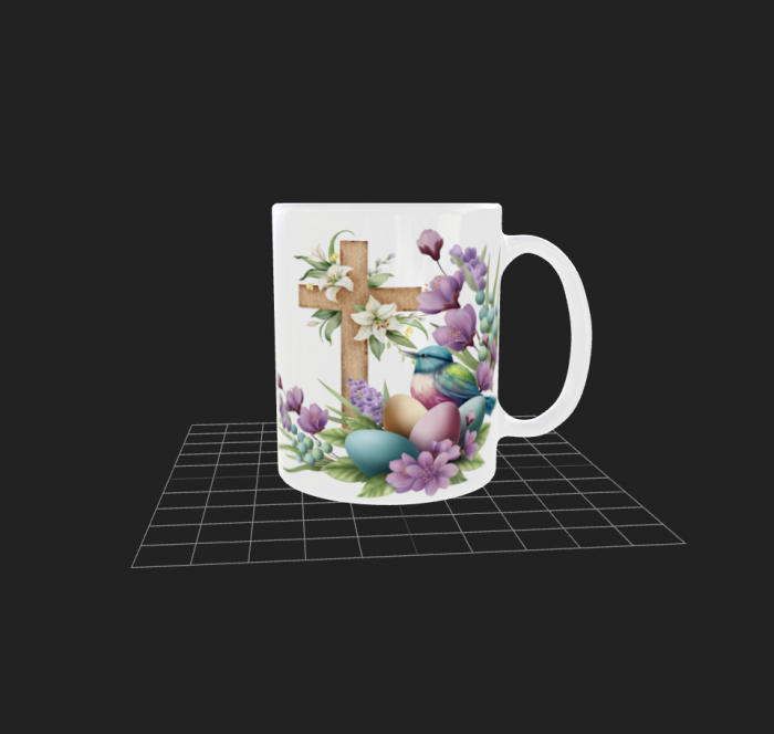 Cană albă cu mesaj de Paște [2]