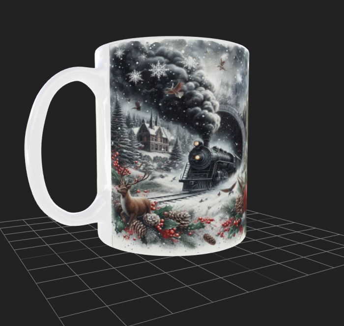 Cana de Crăciun cu Peisaj de Iarna [3]