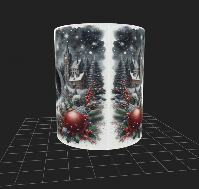 Cana de Crăciun cu Peisaj de Iarna [2]