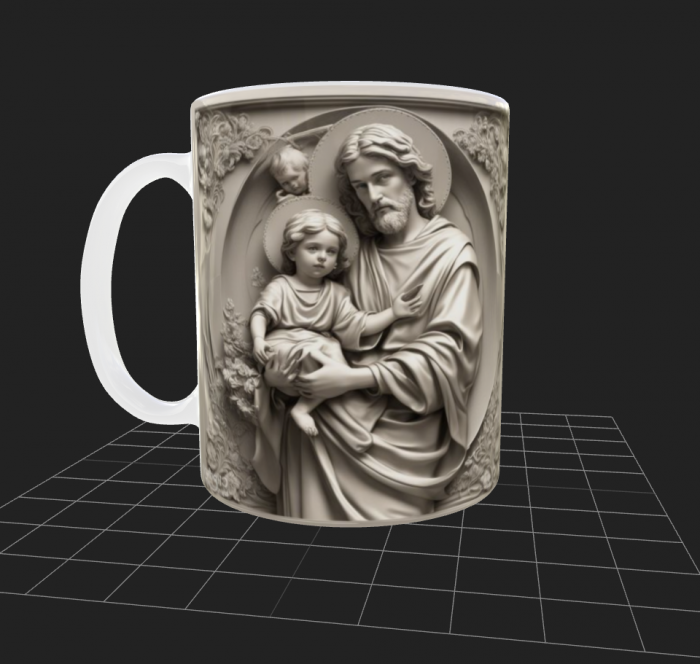Cană albă Isus cu copil [1]