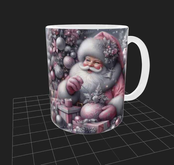 Cana de Craciun cu Mos Craciun pictand globuri [1]